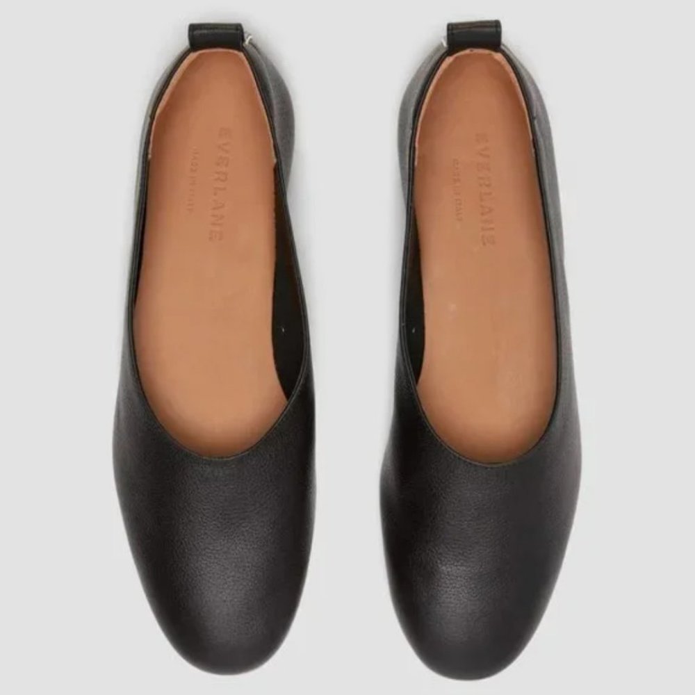 NEW Everlane The Day Glove Flats Size 7.5 Black Leather Shoes